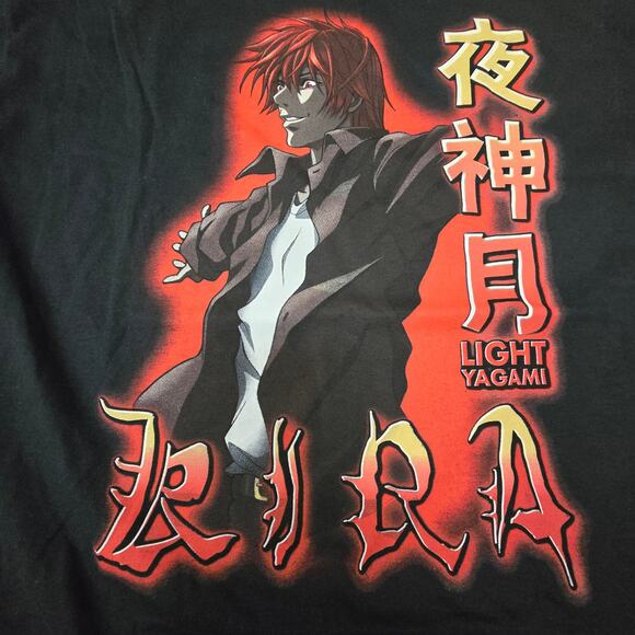 Death Note Light Yagami Kira Tee – Black Anime Shirt (L) - Picture 2 of 3